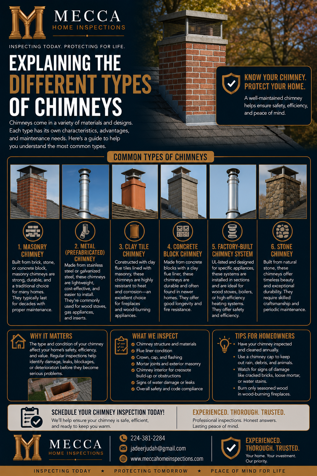 Chimney Types guide by Mecca Home Inspections