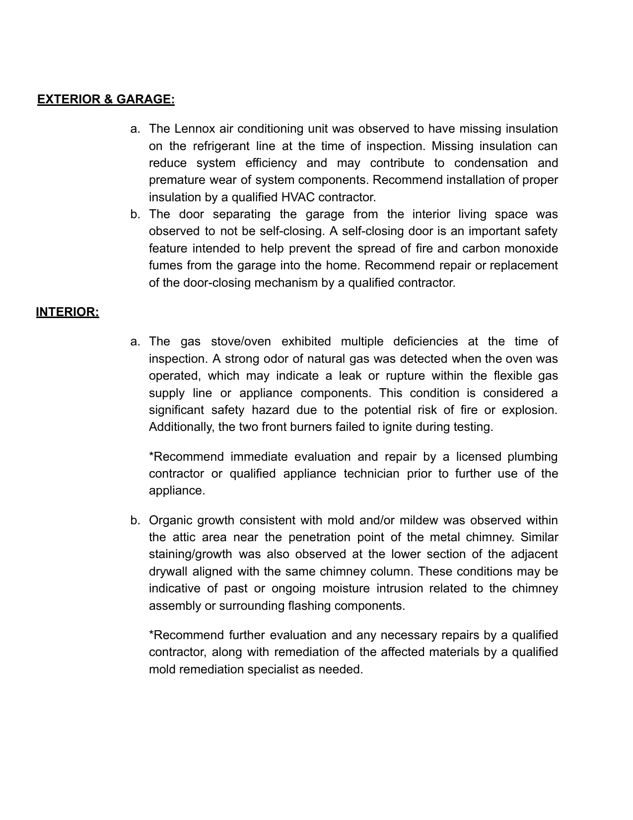 Sample home inspection report page 3