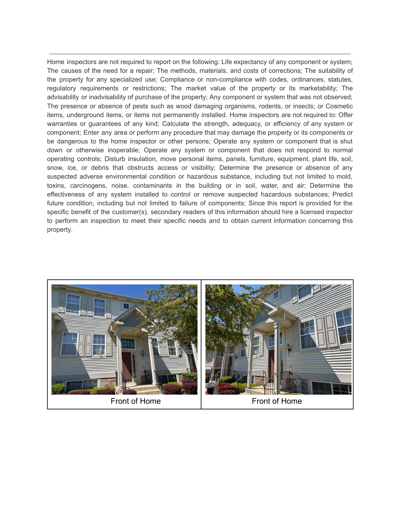 Sample home inspection report page 4