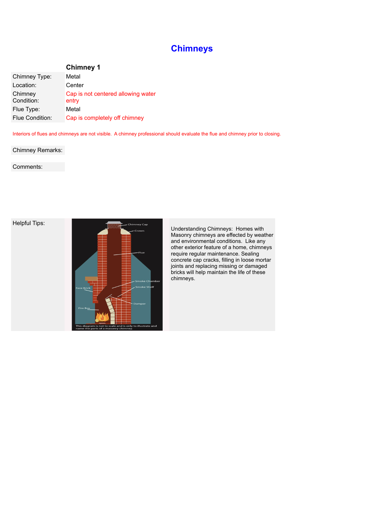 Sample home inspection report page 13