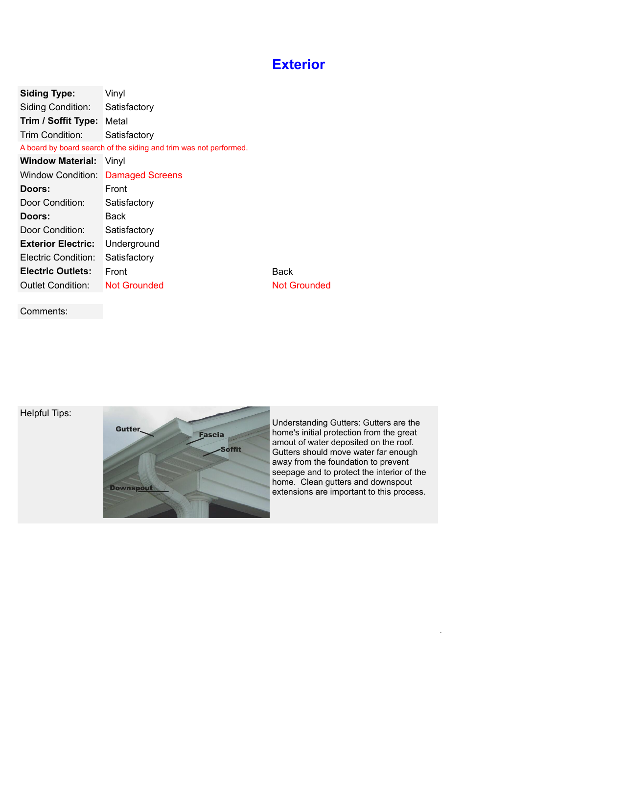 Sample home inspection report page 14