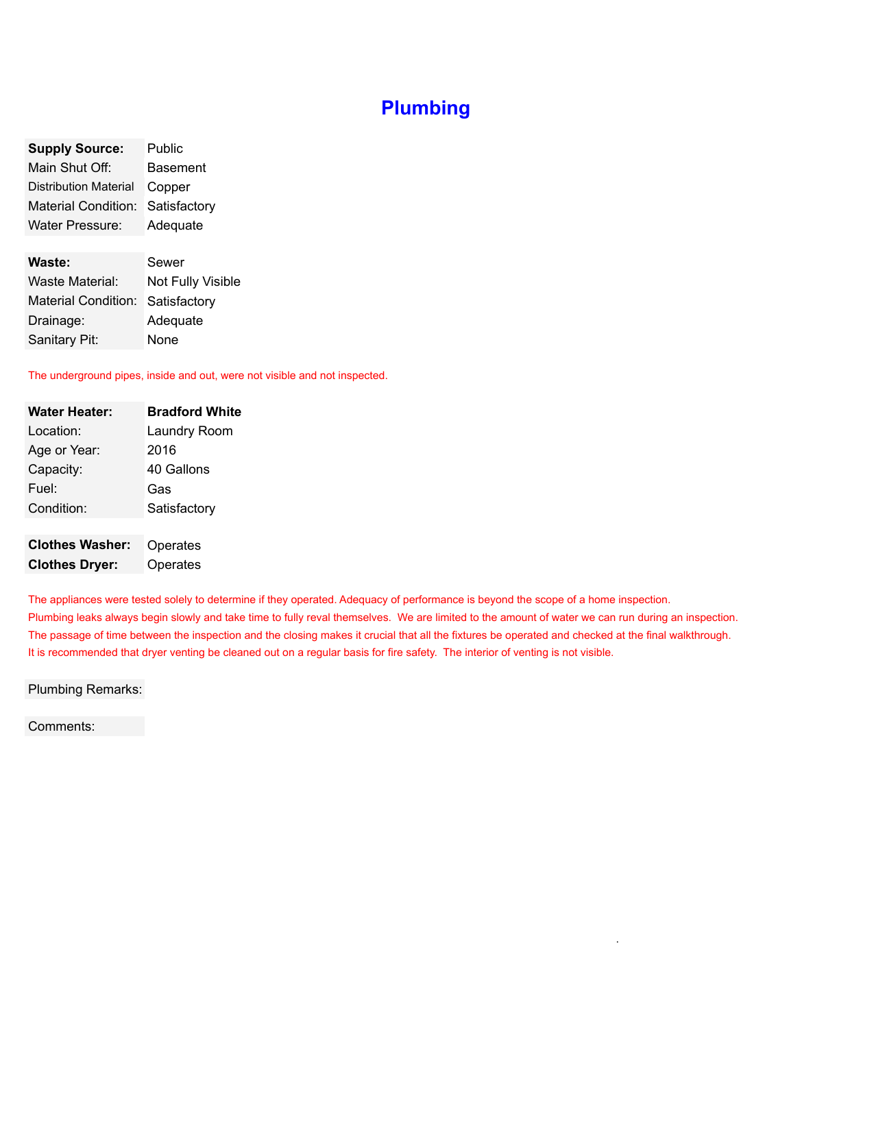 Sample home inspection report page 19