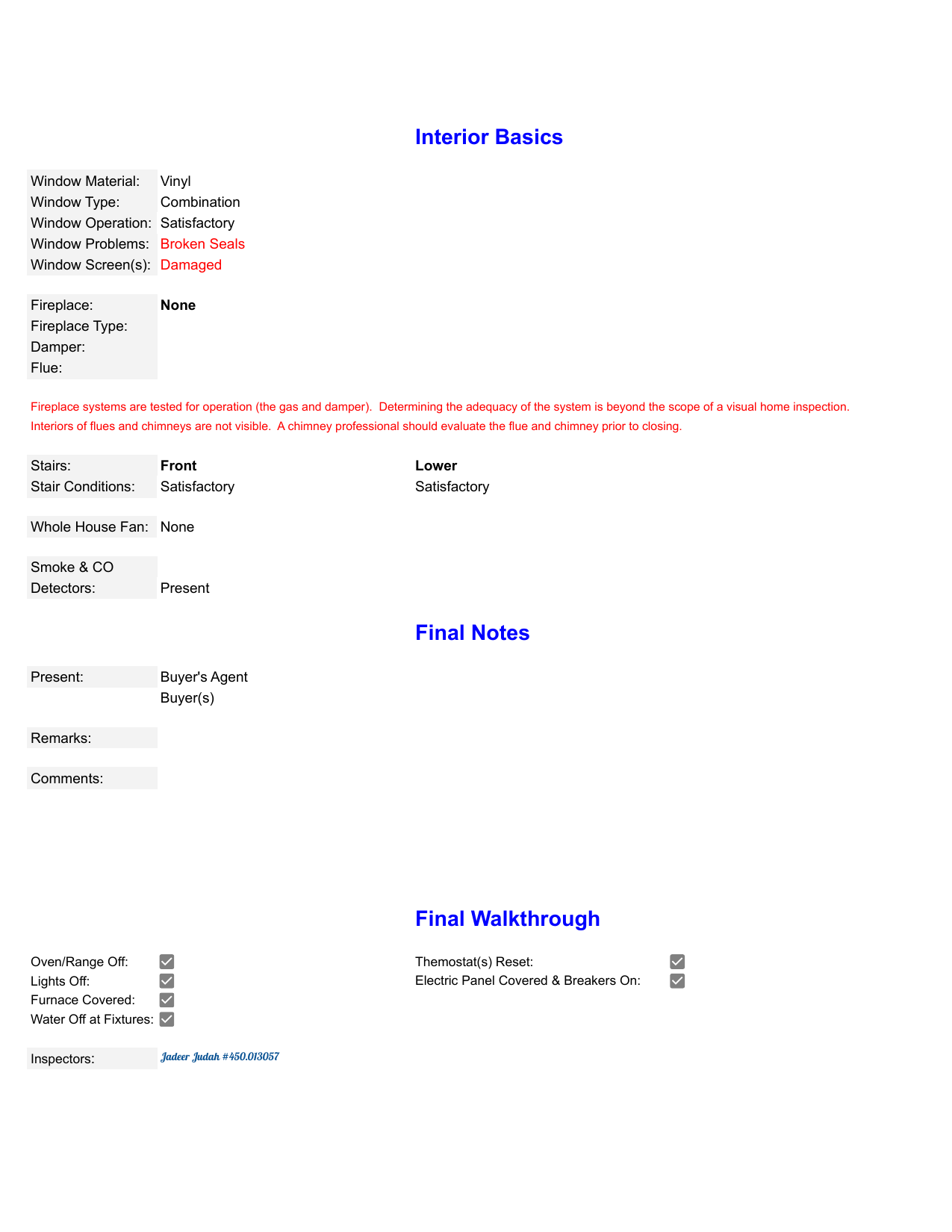 Sample home inspection report page 27
