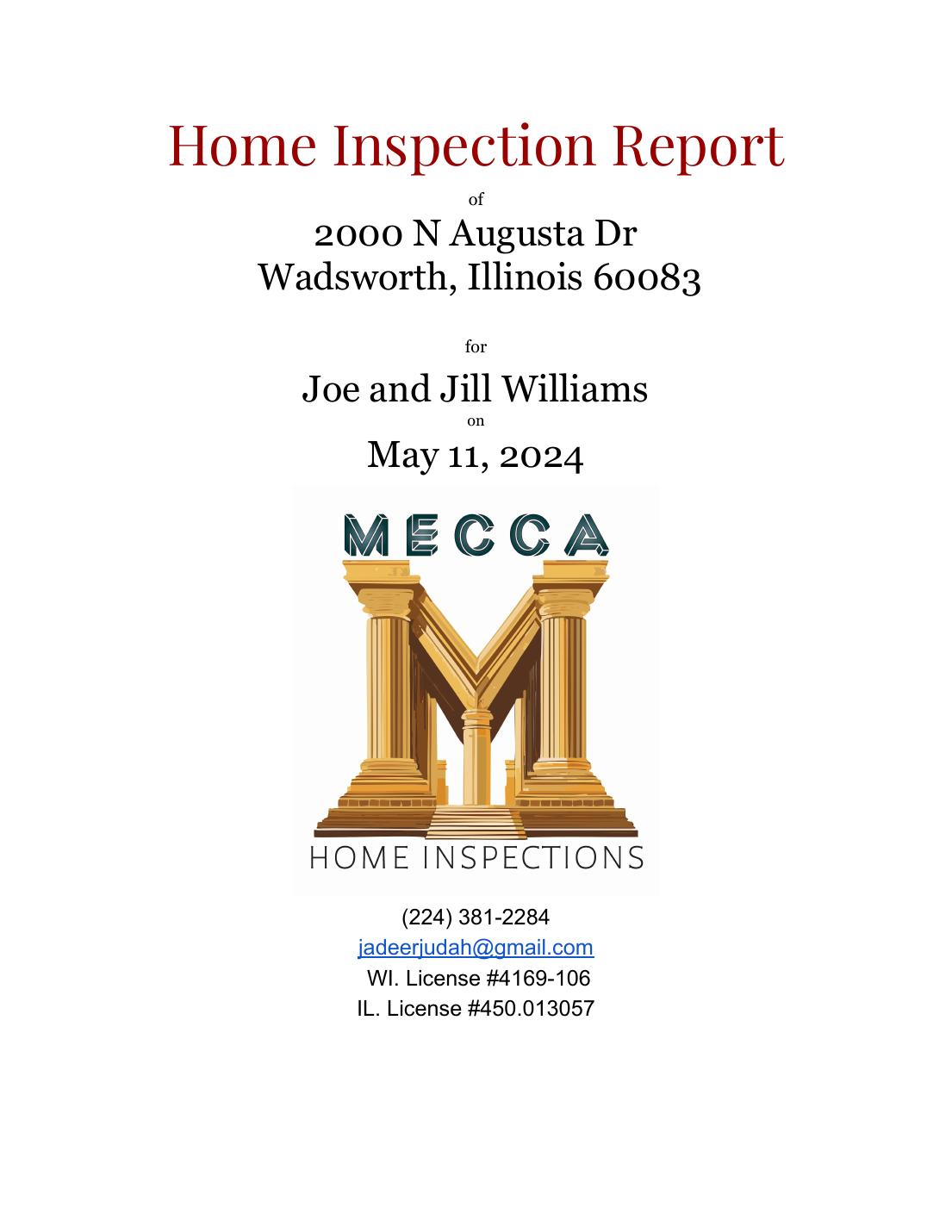 Sample inspection report page 1