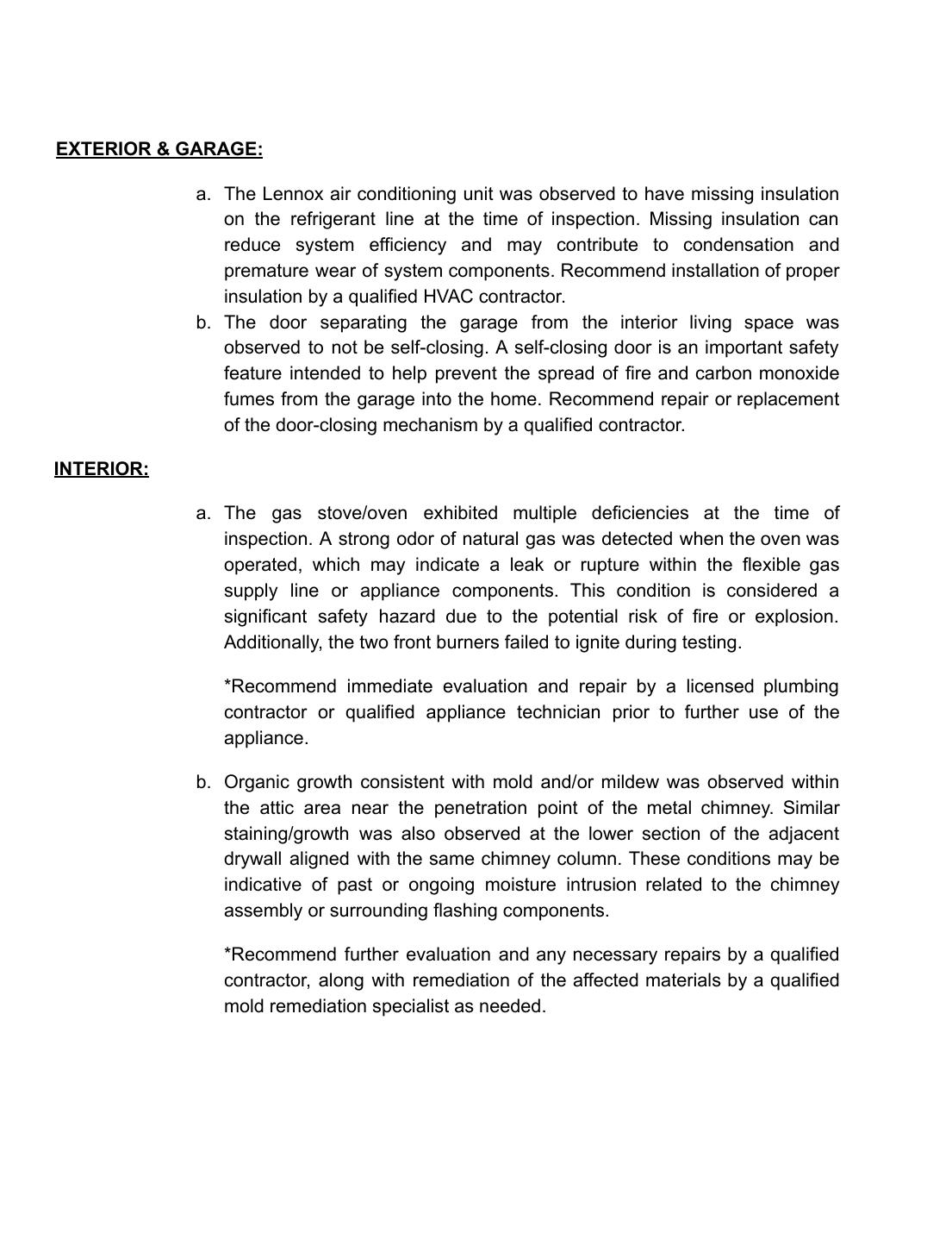 Sample inspection report page 3
